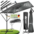 Produktbild: tillvex® Sonnenschirm Rechteckig Ø 330cm LED Solar + Abdeckung & Windschutz