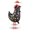 Produktbild: PartyDeco Folienballon Henne 42x45cm Airwalker Helium Ballon schwebend Luftballon Bauernhof Kinderparty Folienluftballon Ostern Geburtstag Partydeko Schwarz
