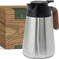 Produktbild: WALDWERK Thermoskanne (1,5L) - Kaffeekanne aus doppelwandigem 304 Edelstahl - Isolierkanne mit tropffreiem Ausguss - Kaffeekanne Thermo