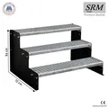 Produktbild: Standtreppe freistehend Treppe 3 Stufen schwarz 60 - 160 cm B, 54 cm H