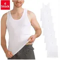 Produktbild: MT Achselhemd Herren Baumwoll Unterhemd Classic (6er Pack) Feinripp oder Doppelripp weiß 5XL