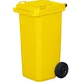 Produktbild: GARDIVO Mülltonne 120 Liter Abfalltonne Reststofftonne Mülleimer mit 2 geräuschlosen Rädern Klappdeckel mit zwei Griffen Gelb - Gelb
