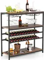 Produktbild: 5 stufig Weinschrank Weinregal Barschrank für 12 Flaschen & Glashalter 100x35cm