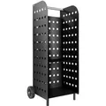 Produktbild: Tectake Holzwagen  Aus Stahl Mit Großen Kunststoffrädern und Edelstahlgriff  55 x 45 x 104 cm Schwarz