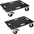 Produktbild: ECD Germany 2er Set Transportroller 40x60 cm mit Feststellbremse, bis 800 kg, Siebdruckplatte & PP-Räder, Möbelroller Rollbrett Transporthilfe für