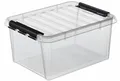 Produktbild: Smartstore Aufbewahrungsbox Plastik Box stapelbar Griffe Deckel transparent 32 L