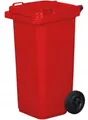 Produktbild: gardivo Mülltonne 120 Liter Abfalltonne Reststofftonne Mülleimer mit 2 geräuschlosen Rädern, Klappdeckel mit zwei Griffen, großer Abfalltonne, stabiler Kunststoff-Mülleimer (Rot)