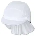 Produktbild: Sterntaler® Beanie Sterntaler® Schirmmütze mit Nackenschutz Basic 50+ (1-St) Kindermütze mit Schirm aus UV-Popeline unifarben weiß 49 cm