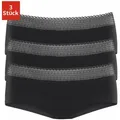 Produktbild: Panty S.OLIVER, Damen, Gr. 48/50, schwarz, Obermaterial: 95% Baumwolle, 5% Elasthan. Spitze: 86% Polyamid, 14% Elasthan, unifarben, körpernah, Unterhosen Panty, aus elastischer Baumwoll-Qualität mit grafischer Spitze