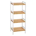 Produktbild: SONGMICS Bambusregal, Küchenregal, Badregal, Bücherregal, Standregal mit 4 Ablagen, 45 x 31,5 x 111 cm, für Bad, Küche, Wohnzimmer, Schlafzimmer, Balkon, naturfarben-weiß BCB74WN