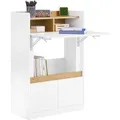 Produktbild: SoBuy Klappbarer Schreibtisch mit 2 Schubladen Computertisch 63×93×67cm Weißnatur FWT109-WN