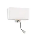 Produktbild: Wandleuchte HOTEL AP2, 2-flammig, E27 + LED-Spot, Weiß