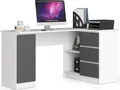 Produktbild: Eck-Schreibtisch AKORD B20 rechts Weiß Front Graphitgrau B155 x H77 x T85 cm