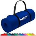 Produktbild: MOVIT Yogamatte XXL Pilates Gymnastikmatte, Yogamatte, Training (Schadstoffgeprüft, mit Verschlussband), 190x100x1,5cm oder 190x60x1,5cm oder 183x60x1,0cm, Größen-, Farbwahl blau 100 cm x 190 cm x 1.5 cm