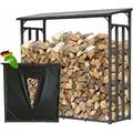 Produktbild: Quick-star - Metall Kaminholzregal Anthrazit xxl 185 x 70 x 185 cm Garten Kaminholzunterstand 2,3 m3 Stapelhilfe Aussen mit Wetterschutz Schwarz