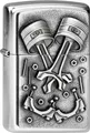 Produktbild: ZIPPO Original Feuerzeug Regular / Street Chrom Satin Emblem Engine Parts V2