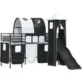 Produktbild: vidaXL Kinderloftbett Schwarz 74,5 x 190 cm Metall 42020871