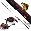 Produktbild: Paradox Fishing Firetiger Spinnrute mit Rolle I 2,1m 5-20g mit 2000 Rolle I Spinnruten perfekt für Barsch Rute