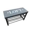Produktbild: Schuhbank Mandy Loft Grau Mit Aufschrift HTI-Line