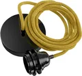 Produktbild: Hoopzi - Pendelleuchte 1 Flamming - 2,5m Textilkabel - 1 X E27 Fassung - Vintage, Industrial Für Esstisch, Wohnzimmer, Esszimmer, Zimmer, Schlafzimmer, Küche