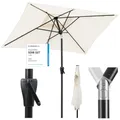 Produktbild: Sekey Aluminum Sonnenschirm mit Kurbel und Knicker, 210 × 140 cm Sonnenschirm Rechteckig für Balkon Garten & Terrasse Sonnenschutz UV 50+, Creme