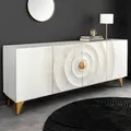 Produktbild: riess-ambiente Sideboard GOLDEN SUNSET 180cm weiß gold Mangoholz Metallbeine Kommode Anrichte Schrank