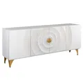 Produktbild: Riess Ambiente Handgearbeitetes Sideboard GOLDEN Sunset - 180cm - weiß Gold - Mangoholz Metallbeine