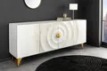 Produktbild: riess-ambiente Sideboard GOLDEN SUNSET 180cm weiß / gold - handmade, Mangoholz, Metallbeine (Einzelartikel, 1 St), Kommode mit 3D Front & Stauraum - ideal für moderne Wohnzimmer