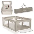 Produktbild: LIONELO Willow Laufgitter Baby, ab 0-48 Monaten, große Spielfläche 127cm x 187cm x 68cm, Kinderlaufstall, atmungsaktive Netzseiten, stabil mit Saugnäpfen, 2 Eingänge mit Reißverschluss