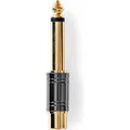 Produktbild: Nedis Mono-Audio-Adapter | 6.35 mm Stecker | Cinch Buchse | Vergoldet | Gerade | Metall | Metall | 1 (Winkeladapter) (CABW23935BKG)
