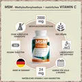 Produktbild: MSM 1000mg + Vitamin C 365 Tabletten Jahresvorrat Hochdosiert Premium Labor NEU