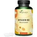 Produktbild: Vegavero Vitamin B3 Niacin | 180 Kapseln | 500 mg Nicotinamid pro Kapsel | vegan