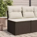 Produktbild: vidaXL Gartensofa ohne Armlehnen mit Kissen Braun Poly Rattan