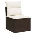 Produktbild: vidaXL Sofa, Gartensofa ohne Armlehnen mit Kissen Braun Poly Rattan