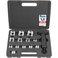Produktbild: LOCHEISEN SATZ 14 TEILE LOCH STANZEN HENKELLOCHEISEN 5-35mm LOCHSTANZER WERKZEU