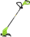 Produktbild: Greenworks 24V Akku Rasentrimmer für kleine bis mittlere Gärten, 25 cm Schnittbreite, inkl. 20 Kunststoffklingen ohne Akku & Ladegerät