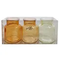 Produktbild: Sandra Rich GmbH Glas VASE Bottle Balanced. 3 kleine Flaschen ca 7,5 x 5,5 cm. Orange - GELB 1166-8-30
