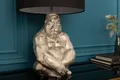 Produktbild: riess-ambiente Tischleuchte KONG 60cm silber / schwarz, Ein-/Ausschalter, ohne Leuchtmittel, Wohnzimmer · Metall · Stoff · Affe · Gorilla-Design · Deko · handmade