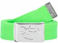 Produktbild: 2Stoned Stoffgürtel Neon-Grün 3,2 cm breit mit Chromschnalle 120 cm lang