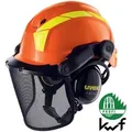 Produktbild: Uvex - Forsthelm Schutzhelm Mit Visier Orange Pheos Forestry 9774