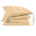 Produktbild: Lavea® Sitzkissen 40x40 cm Sand – 4er Set – mit Stoffbändern, Outdoor & Indoor geeignet – Bequeme und Waschbare Stuhlkissen für Garten, Balkon, Terrasse & Esszimmer