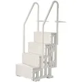 Produktbild: VEVOR Poolleiter, Kunststoff-Pooltreppe mit 2 Handläufen, 4 rutschfesten Stufen, 180 kg Tragkraft, Schwimmbadtreppe für 122-137 cm große Einbaupools, Terrasse, Haus, Innen, Außen, Weiß