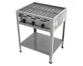Produktbild: ChattenGlut Professional Gastrobräter 3-flammig Tischgerät Edelstahl Stahlbrenner für Flüssiggas 650x530x800mm (13,5kW Rost)