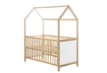 Produktbild: roba® Babybett Hausbett 70 x 140 cm, Babybett in Hausoptik, höhenverstellbar, Umbaubar zum Juniorbett