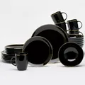 Produktbild: VAN WELL Kombiservice GLAMOUR BLACK 24-teilig für 6 Personen Porzellan schwarz G