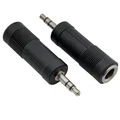 Produktbild: Musiclily 2Pcs 6.35mm Female to 3.5mm Male Audio Stereo Adapter Jack Plug Black
