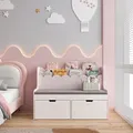 Produktbild: Kindersitzbank mit Regal Vestnes 100x45x70 cm Cotton Candy/Weiß