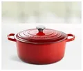 Produktbild: Le Creuset Signature Bräter 28 cm rund kirschrot, Emaille hell