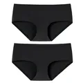 Produktbild: Schiesser Damen Panty Invisible Cotton 2er Pack, Größe:44, Farbe:Schwarz (000)