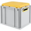Produktbild: PROREGAL Eurobox NextGen Seat Box Gelb | HxBxT 36,5x30x40cm | 30 Liter | Griffe offen | Eurobehälter, Sitzbox, Transportbox, Transportbehälter